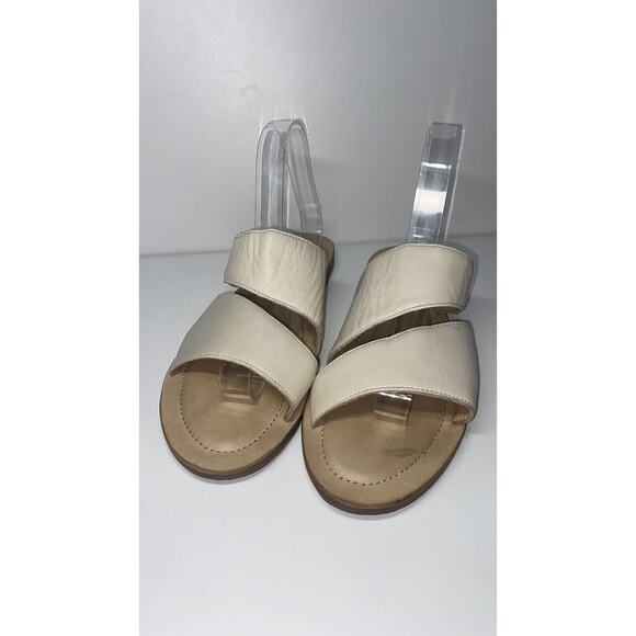 Portland Leather Goods Patina Flat Sandals In Cream Size 10 Pacific Northwest - Picture 2 of 9